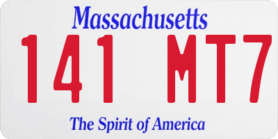 MA license plate 141MT7