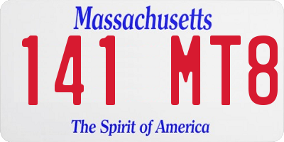 MA license plate 141MT8