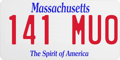 MA license plate 141MU0