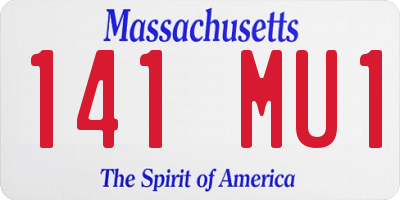 MA license plate 141MU1