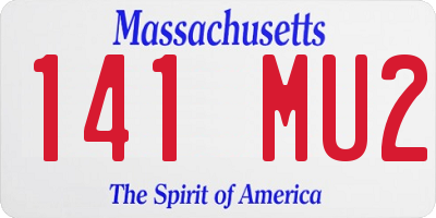 MA license plate 141MU2