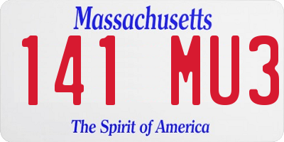 MA license plate 141MU3