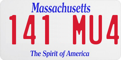 MA license plate 141MU4