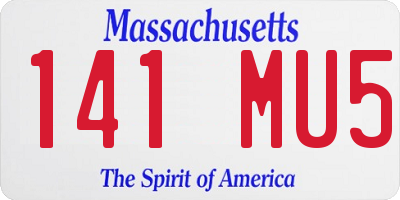 MA license plate 141MU5