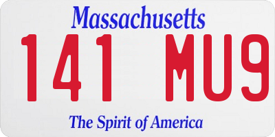 MA license plate 141MU9