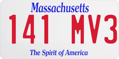 MA license plate 141MV3