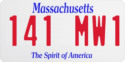 MA license plate 141MW1