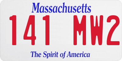 MA license plate 141MW2