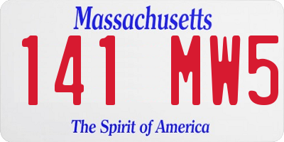 MA license plate 141MW5