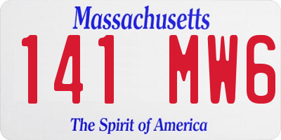 MA license plate 141MW6