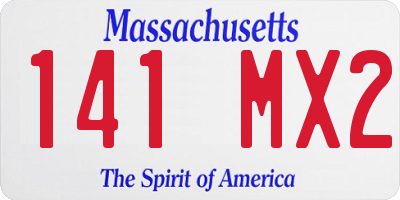 MA license plate 141MX2