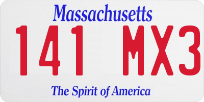 MA license plate 141MX3