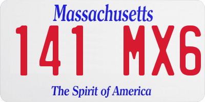 MA license plate 141MX6
