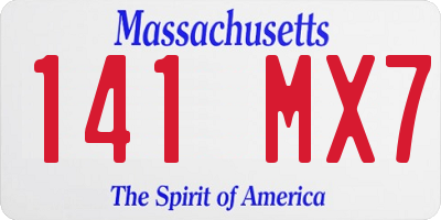 MA license plate 141MX7