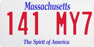 MA license plate 141MY7