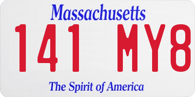 MA license plate 141MY8