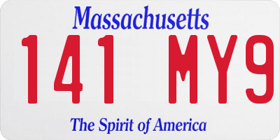 MA license plate 141MY9