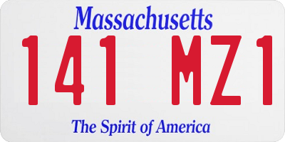 MA license plate 141MZ1