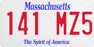 MA license plate 141MZ5