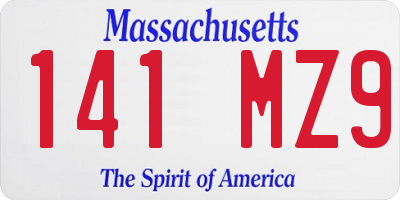 MA license plate 141MZ9