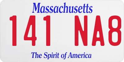 MA license plate 141NA8