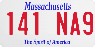 MA license plate 141NA9