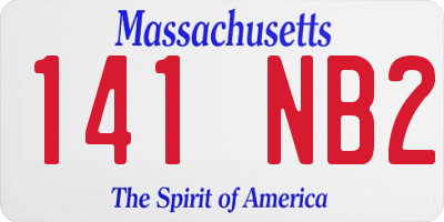 MA license plate 141NB2