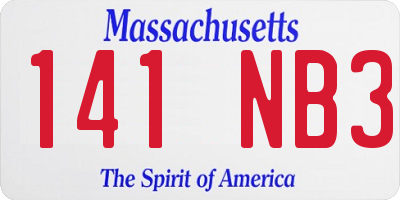 MA license plate 141NB3