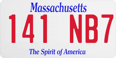 MA license plate 141NB7