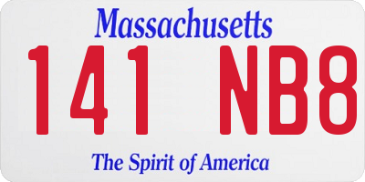 MA license plate 141NB8