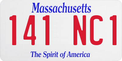 MA license plate 141NC1