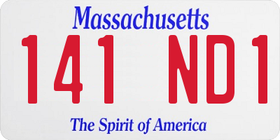 MA license plate 141ND1
