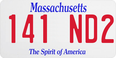 MA license plate 141ND2