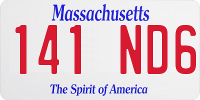 MA license plate 141ND6