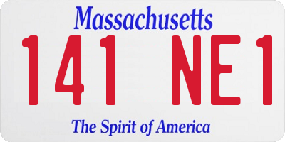 MA license plate 141NE1