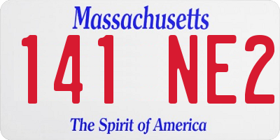 MA license plate 141NE2