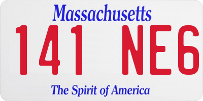 MA license plate 141NE6
