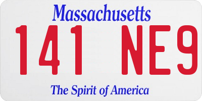 MA license plate 141NE9