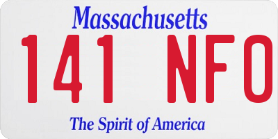 MA license plate 141NF0