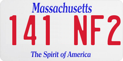 MA license plate 141NF2