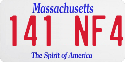 MA license plate 141NF4