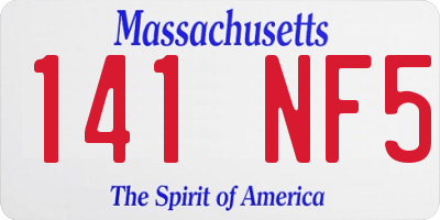 MA license plate 141NF5