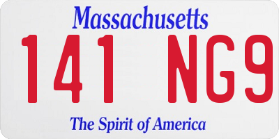 MA license plate 141NG9