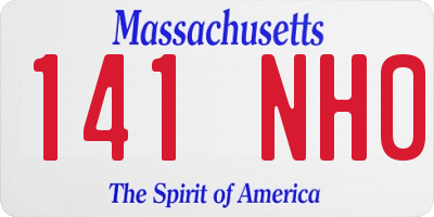 MA license plate 141NH0