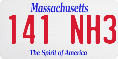 MA license plate 141NH3
