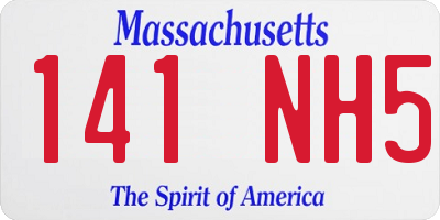 MA license plate 141NH5