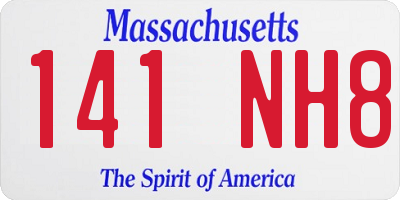 MA license plate 141NH8