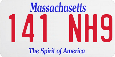 MA license plate 141NH9