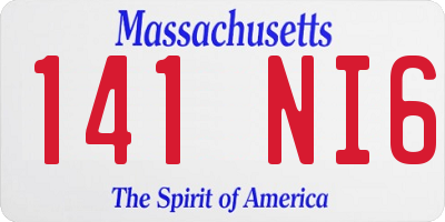 MA license plate 141NI6