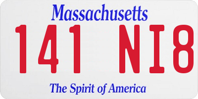 MA license plate 141NI8